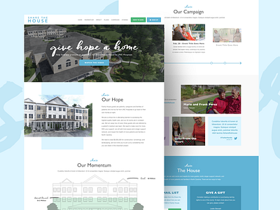Share the House donate grid house landing landing page layout nonprofit thermometer tiles ui web design website