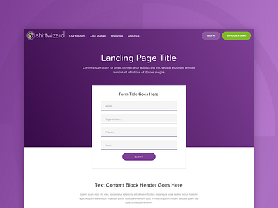 Simple Landing Page clean form gradient landing web design website