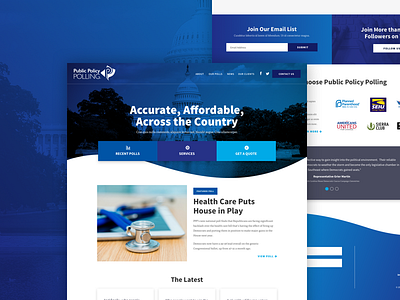 Final PPP Homepage political politics polling ui wave web design website