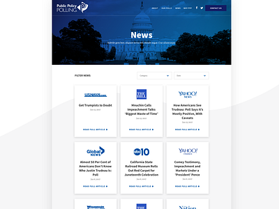 News Page blog feed news politics polling ui web design website