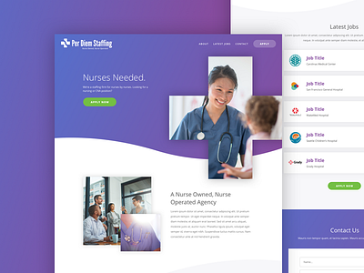 Staffing Website feature gradient hero homepage masking staffing ui web design website