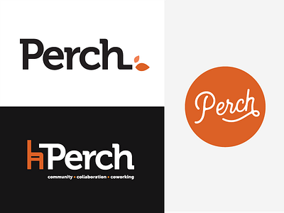 Perch Coworking Logo Options branding coworking identity logo perch