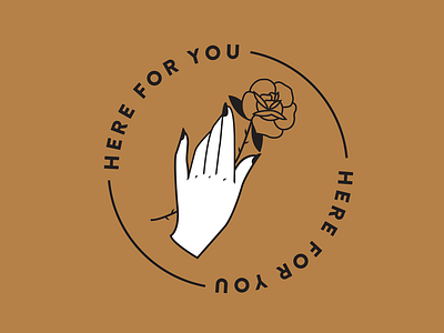 Here For You Patch & Postcard badge donate hand identity illustration logo patch prevention suicide suicide awareness