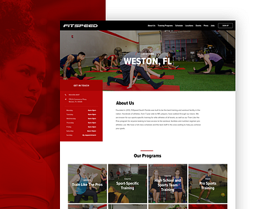 Location Page fitness gym interior location web design website