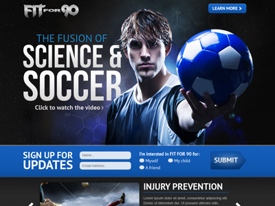 Fit For 90 fitness science soccer web design