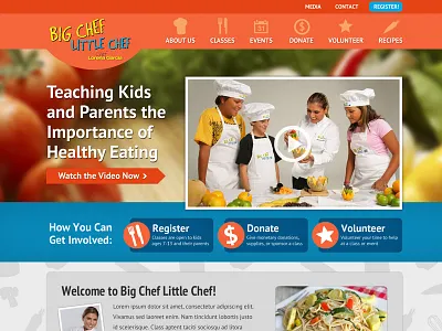 Big Chef Little Chef chef children cooking kids lorena garcia new media campaigns web design website