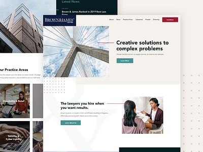 Brown & James Law Firm grid law firm legal ui web design website