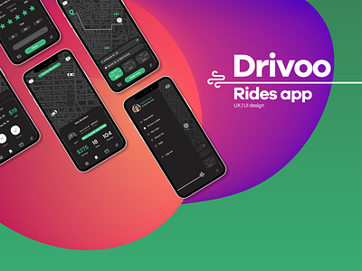 Drivoo. Rides app. UX/UI design app branding design graphic design illustration logo product design ui ux vector