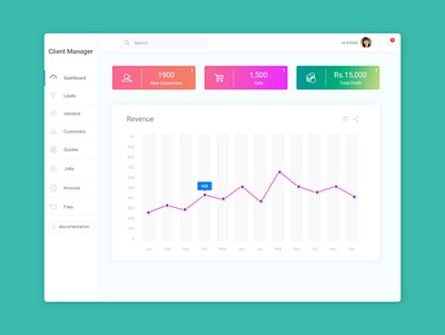 Client Manager admin analytics application apps branding card chart clean dashboard design gradient graph design icons illustration income interface management mobile app design tasks uiux