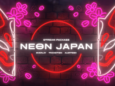 Neon Japan Twitch Overlay and Stream Alerts Package for OBS