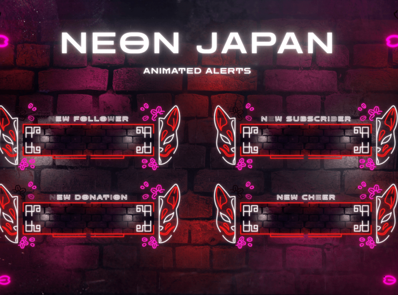 Neon Japan Animated Twitch Alerts by  on Dribbble