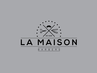 Logo Design for LA MAISON Barbers Dubai branding design graphic design illustration logo minimal typography vector