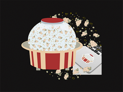 Cute Sheep-Popcorn Sticker