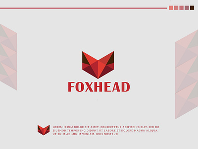 FOXHEAD LOW POLY LOGO brand identity branding clean fox logo logo design simple sleek unique visual identity
