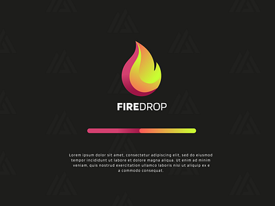 Colorful gradient logo -"FIREDROP" branding colorful design drop fire gradient logo logo logo design logomark minimal unique