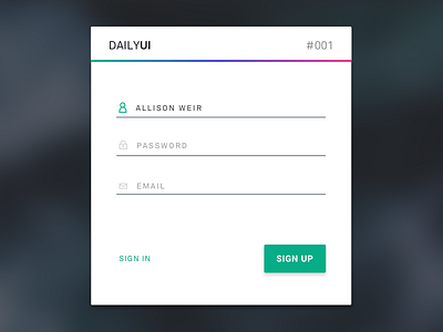 Daily UI #001 - Sign Up dailyui form product signup ui visual