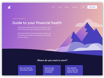 Guide to Financial Health branding design finance illustration landing page marketing visual