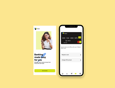 Onboarding and card page design ui