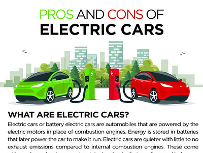 Pros and Cons of Electric Cars branding data visualization design graphic design illustration infographic infotisement storytelling