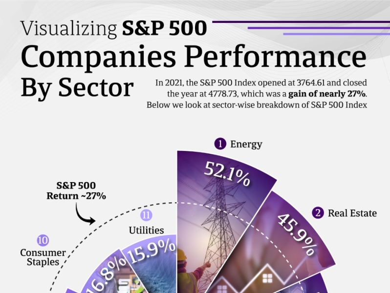 Visualizing S&P 500 Companies Performance by Sector data visualization design graphic design infographic infotisement investment market sp500 stocks vector