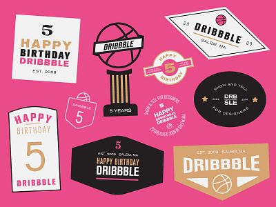 Birthday stickerbadges badges dribbble birthday stickers