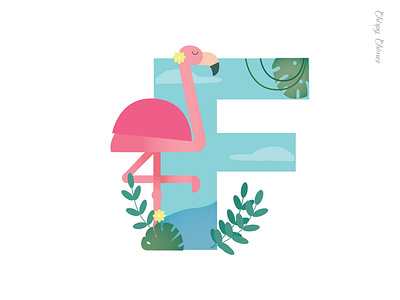 F is for the Friday Flamingo adobe birds flamingo illustrations illustrator