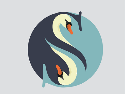 S for swan 36daysoftype birds design illustrations logo typography