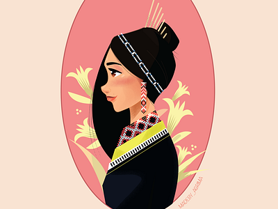 Nagaland Princess adobe art character colors design illustration illustrations indian jewelery portrait smile tribal vector