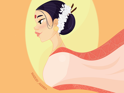 Assam Princess adobe art character art design digital 2d graphic art icon illustration illustrations indian portrait ui vector