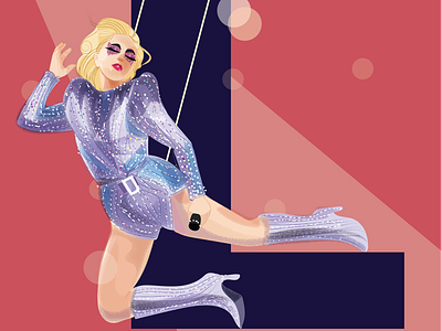 L is for Lady Gaga ❤️ 36daysoftype celebrity illustration lady gaga portrait sketch superbowl typography