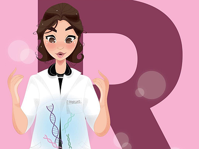 R is for Rosalind Franklin 36daysoftype design discovery dna illustrations scientist women