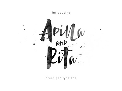 Adilla and Rita Typeface brush font handrawn lettering penbrush typeface