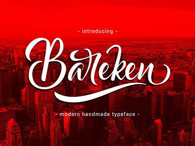 Bareken Typeface brush font handrawn lettering penbrush typeface typewriting typo