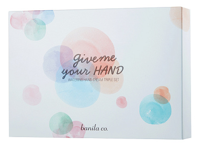 banila co- Give me your hand set box (watering hand cream) design illustration package