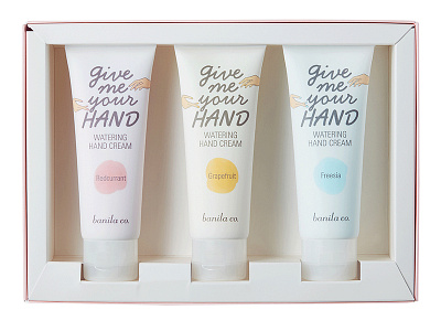 banila co- Give me your hand (watering hand cream) design illustration package