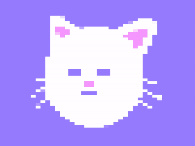 mosaic cat animation branding cat cat head creative design gif hitpaw illustration logo mosaic motion graphics purple vector
