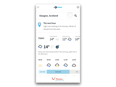 Weather animation horizontal scroll interaction interaction design pwa scroll weather