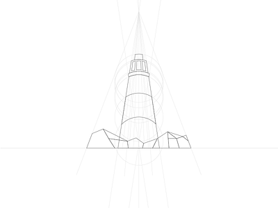 Lighthouse Illustration Workings construction lines illustration illustrator lighthouse outlines sketch wireframe