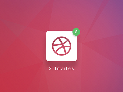 2x Dribbble Invites app draft dribbble gradient icon invitations invite invites notification