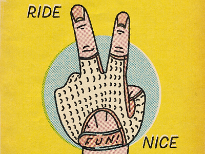 Ride Nice dust tech halftone illustration vintage