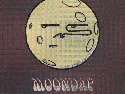 Moonday dust tech halftone illustration vintage