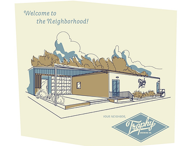 Welcome architecture beer branding illustration