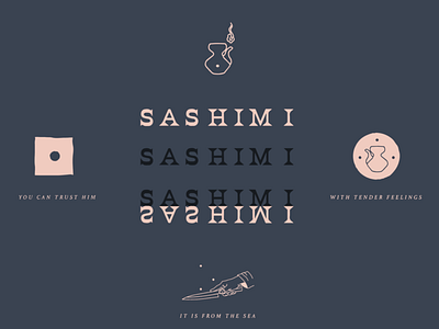 Sashimi branding illustration typography vintagetype