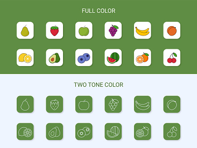 Healthy food line icons for mobile app