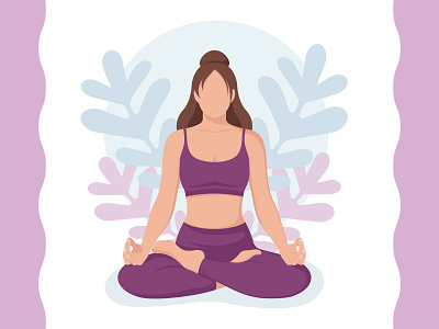 Poster for Yoga center in faceless style design faceless graphic design health illustration meditation nature relax vector yoga