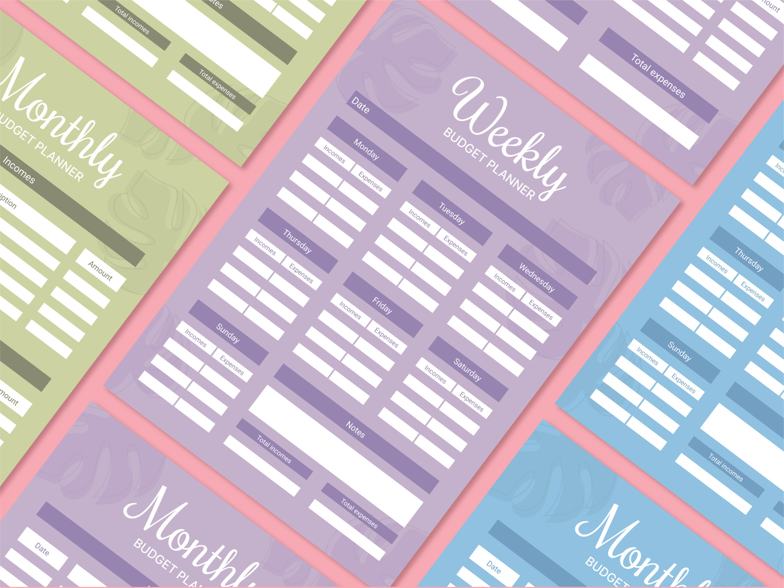 Weekly and monthly budget planner by Елена Алехина on Dribbble