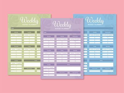 Weekly and monthly budget planner branding budget design finance graphic design illustration monthly planner vector weekly