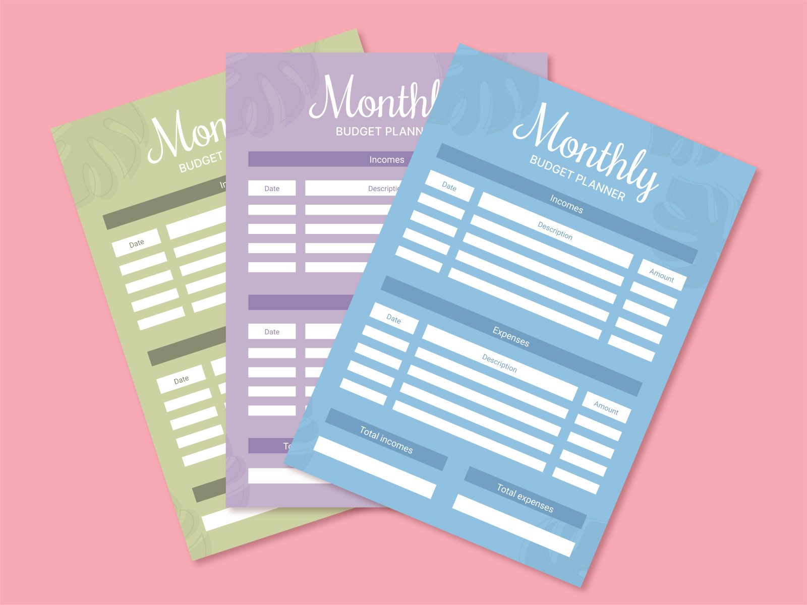 Weekly and monthly budget planner by Елена Алехина on Dribbble
