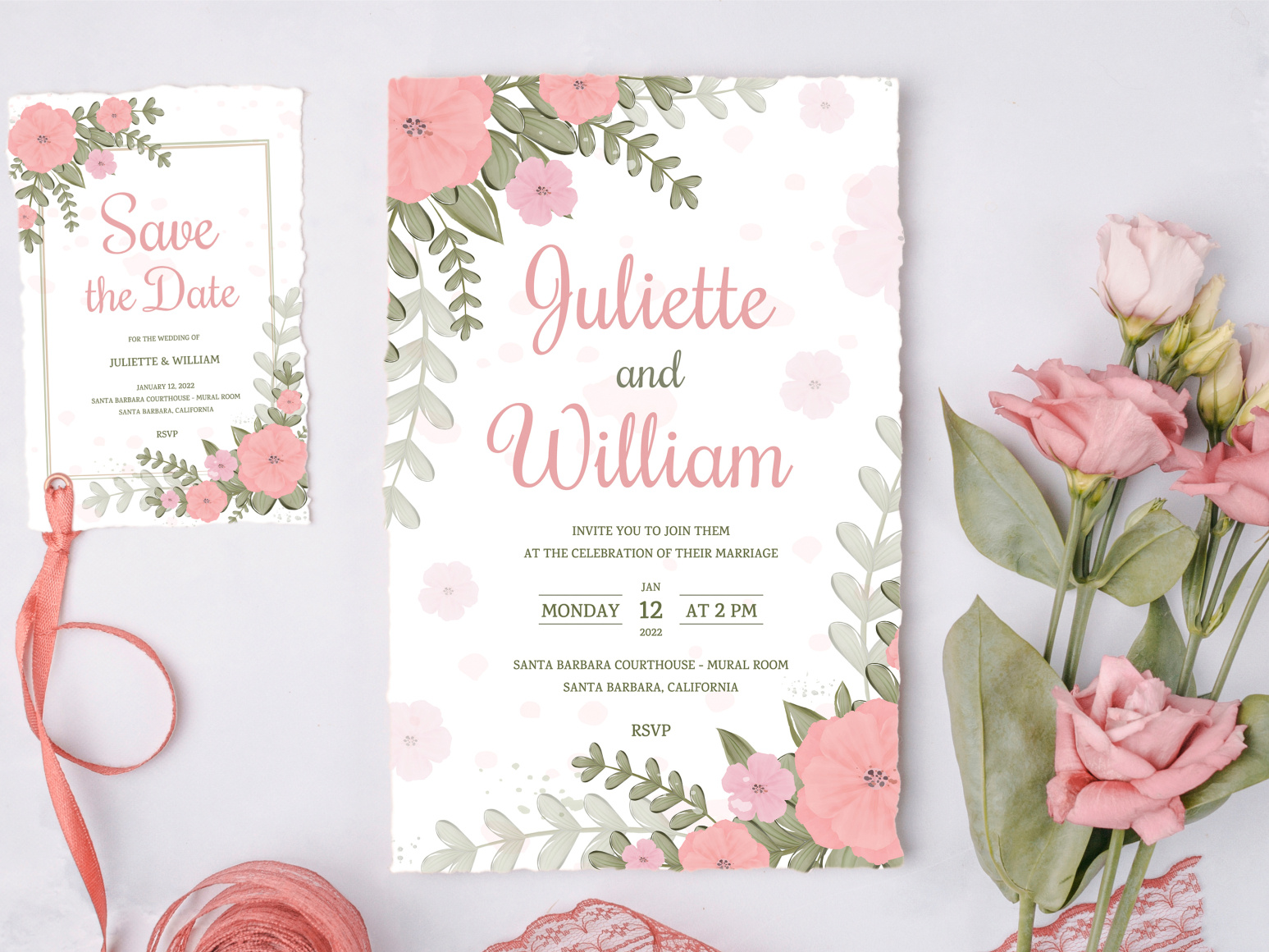 Rustic wedding invitation design. by Елена Алехина on Dribbble