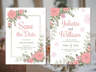 Rustic wedding invitation design. design graphic design illustration invitation marriage rustic save the date vector watercolor wedding wedding invitation